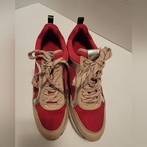 Michael Kors "Maddie" Sneakers Size 9 Red, Pink, & Silver